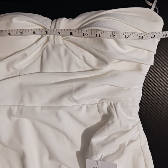 NEW Lulus To Be Yours Ivory Strapless Pleated Mermaid Maxi Dress Size M‎ - Picture 13 of 16